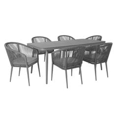 Komplekt ECCO laud ja 6 tooli (890910199) alumiiniumraam nöörpunutisega hind ja info | Aiamööbli komplektid | kaup24.ee