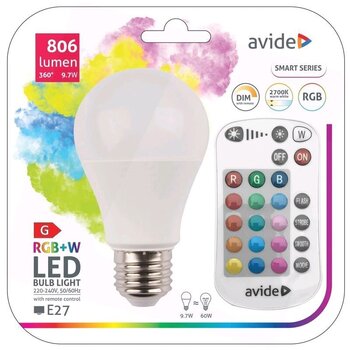 LED-lambipirn AVIDE RGB 9.7W A60 E27 806lm puldiga hind ja info | Lambipirnid, lambid | kaup24.ee