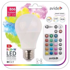 Светодиодная лампочка AVIDE RGB 9W A60 E27 806lm с ПДУ цена и информация | Лампочки | kaup24.ee