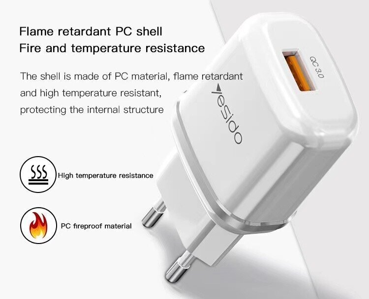 Yesido QC Fast Charge hind ja info | Mobiiltelefonide laadijad | kaup24.ee