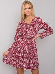 Oh Bella Бордовое платье с цветочным принтом цена и информация | Платья | kaup24.ee