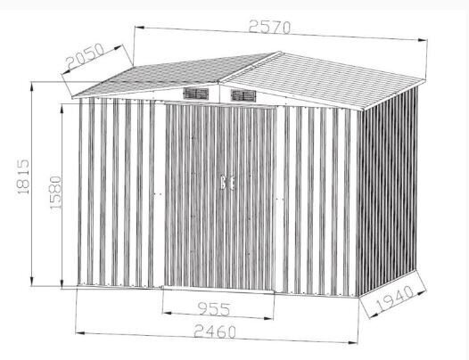 Aiakuur 4,63 m², 2260 x 2050 mm цена и информация | Kuurid ja aiamajad | kaup24.ee