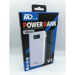 Power Banki väline aku MD blue 16000mAh LED ekraaniga, valge цена и информация | Зарядные устройства Power bank | kaup24.ee