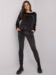 Повседневный женский велюровый комплект Rue Paris, черный цена и информация | Спортивная одежда женская | kaup24.ee