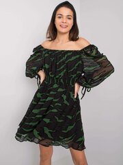 Черно-зеленое женское платье с принтами цена и информация | Платья | kaup24.ee