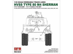 Конструктор RFM - HVSS Type 80 track - M4 Sherman workable links, 1/35, 5034 цена и информация | Конструкторы и кубики | kaup24.ee