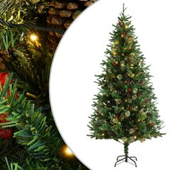 Kalėdinė eglutė su LED ir kankorėžiais 2.25 m цена и информация | Искусственные елки | kaup24.ee