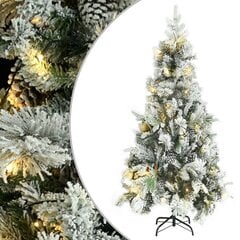Kalėdinė eglutė su sniegu, LED ir kankorėžiais 2.25 m цена и информация | Искусственные елки | kaup24.ee