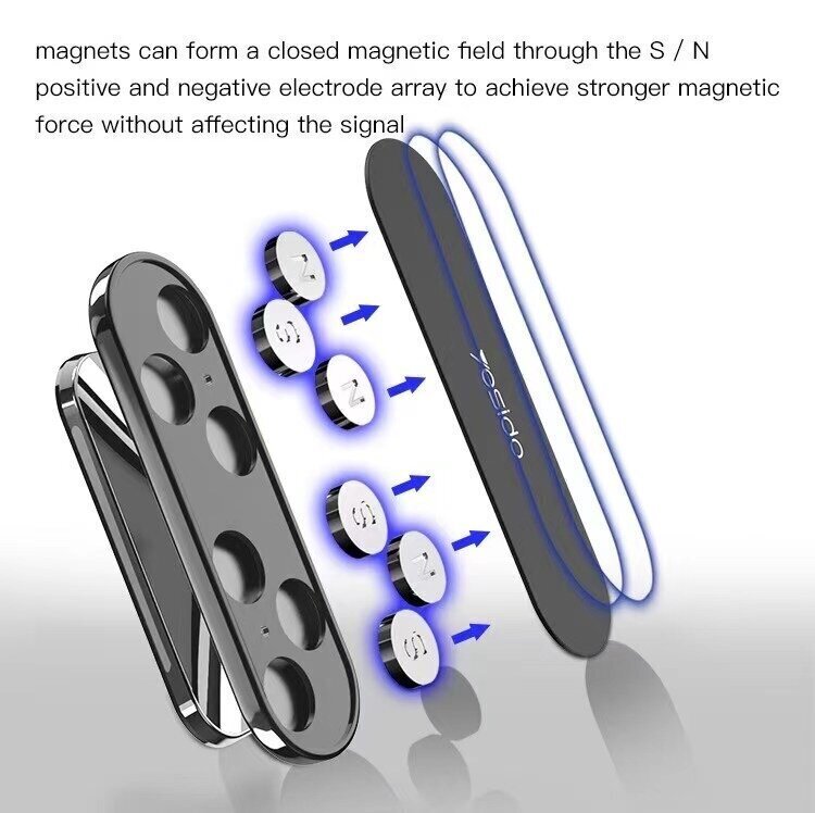 Yesido 360 rotation Magnetic Holder Zink Alloy Strong adsorption magnetiline hoidik hind ja info | Mobiiltelefonide hoidjad | kaup24.ee