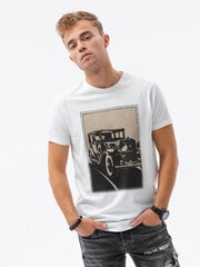 Мужская футболка с принтом Ombre, S1434, белая цена и информация | Мужские футболки | kaup24.ee