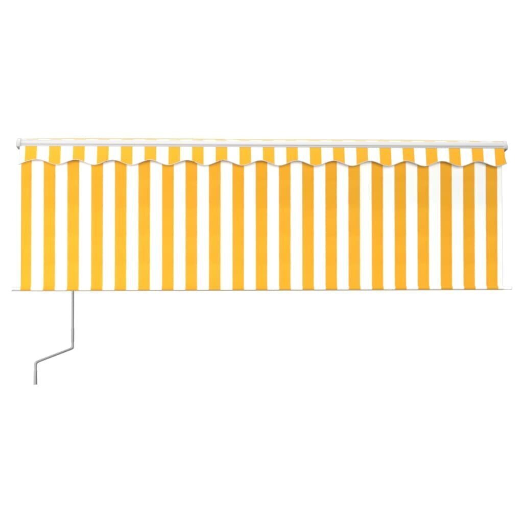 Markiis kardin/LED/tuuleandur, 4x3 m, kollane hind ja info | Päikesevarjud, markiisid ja alused | kaup24.ee