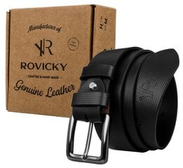 Мужской кожаный ремень Rovicky, черный цена и информация | Мужские ремни | kaup24.ee
