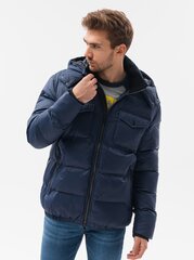 Мужская стеганая зимняя куртка Ombre C518, темно-синяя цена и информация | Мужские куртки | kaup24.ee