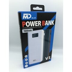 Power Banki väline aku MD blue 16000mAh LED ekraaniga, must цена и информация | Зарядные устройства Power bank | kaup24.ee