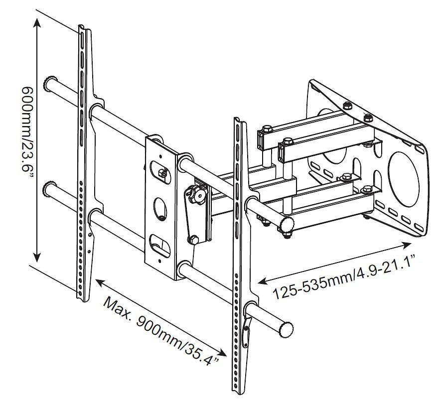 Seinakinnitus Techly TV LED/LCD 50-100", 80kg, kallutatav, must hind ja info | Teleri seinakinnitused ja hoidjad | kaup24.ee