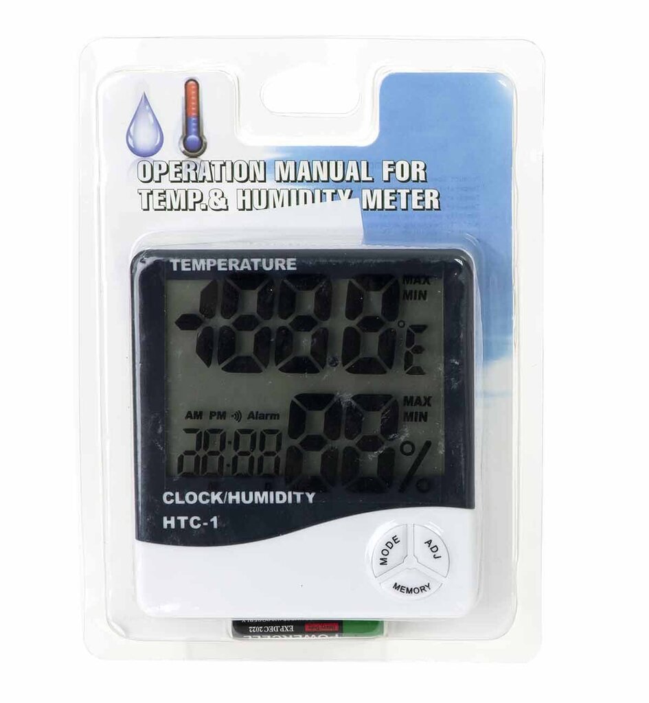 Hügromeeter, digitaalne kell, termomeeter, Hygromeeter thermometer hind ja info | Ilmajaamad, termomeetrid | kaup24.ee