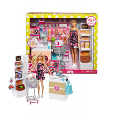 Mattel Barbie FRP01 Supermarket ja nukk, mitmevärviline цена и информация | Игрушки для девочек | kaup24.ee