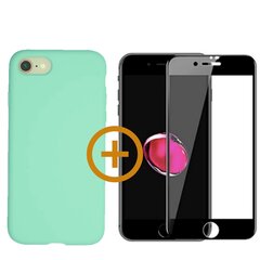 Силиконовый чехол «SoundBerry» cиний Full protection + черное защитное стекло для iPhone 7/8, SE2020  цена и информация | Чехлы для телефонов | kaup24.ee