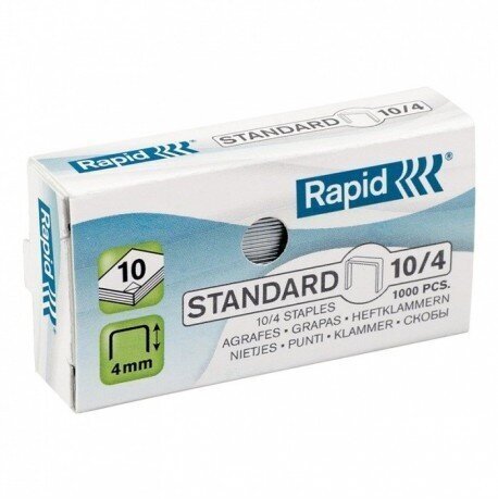 Klambrid Rapid Standart 10, 1000 tk. hind ja info | Kirjatarbed | kaup24.ee