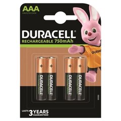 Аккумуляторные батареи Duracell HR03, 4 шт цена и информация | Батерейки | kaup24.ee