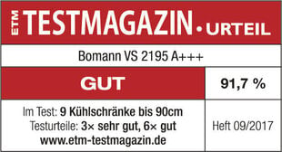 Jahekapp Bomann VS2195W 84.5 cm A+++, valge hind ja info | Külmkapid | kaup24.ee