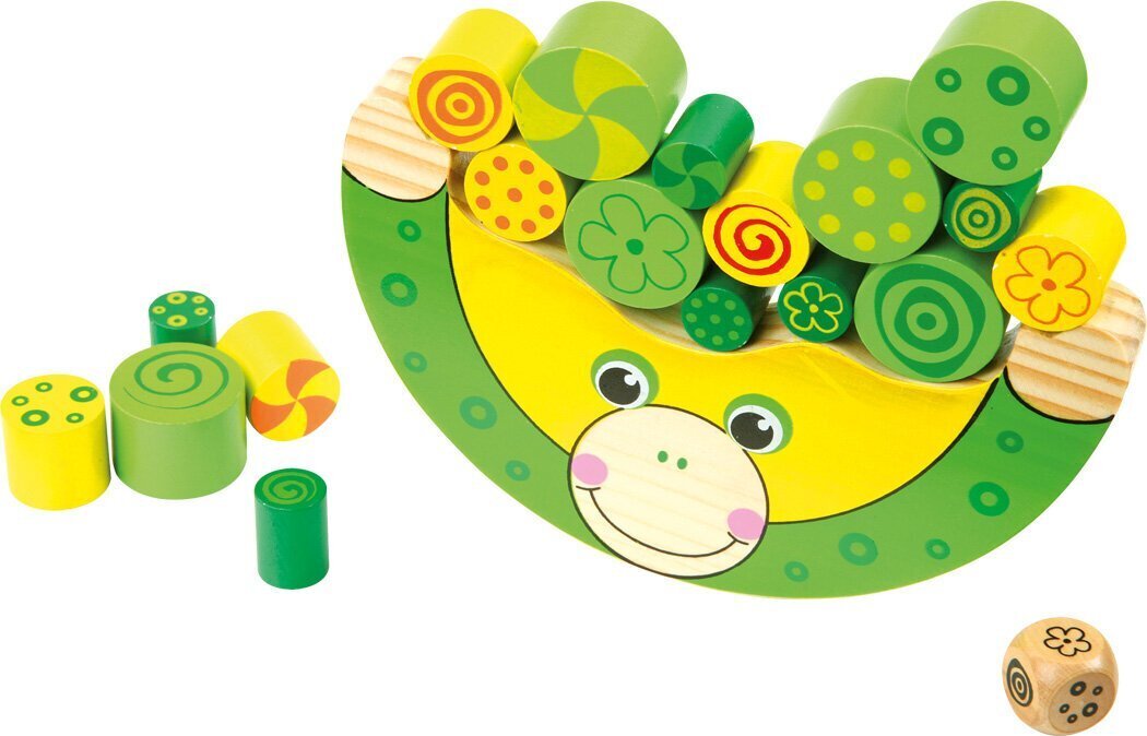 Small Foot 11058 Eco Wooden Educational Balancing Frog with small shapes (20pcs) for kids 3y+ (16x2x8cm) цена и информация | Arendavad mänguasjad | kaup24.ee