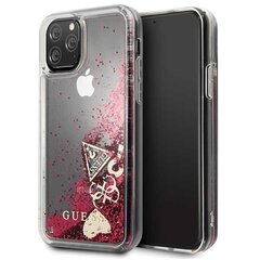 Guess GUHCN58GLHFLRA iPhone 11 Pro raspberry hard case Glitter Hearts цена и информация | Чехлы для телефонов | kaup24.ee