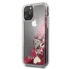 Guess GUHCN58GLHFLRA iPhone 11 Pro raspberry hard case Glitter Hearts цена и информация | Чехлы для телефонов | kaup24.ee