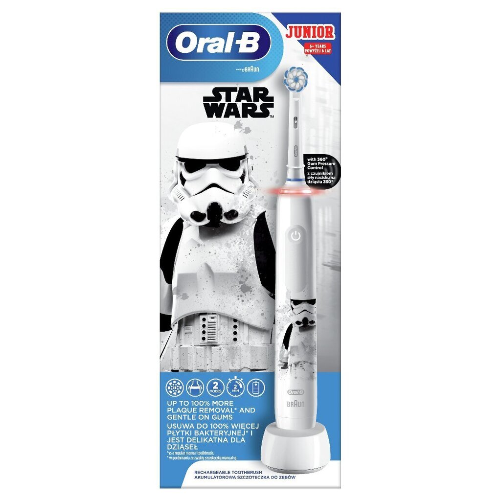 Oral-B D505.513.2K PRO3 JUNIOR 6+ StarWars elektriline hambahari hind ja info | Elektrilised hambaharjad | kaup24.ee