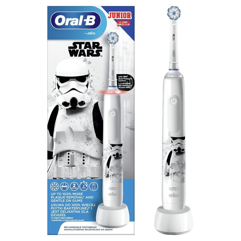 Oral-B D505.513.2K PRO3 JUNIOR 6+ StarWars elektriline hambahari цена и информация | Elektrilised hambaharjad | kaup24.ee