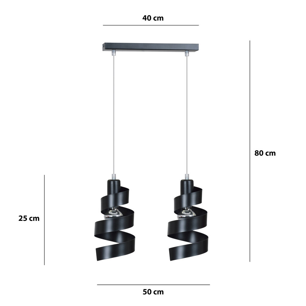 Laevalgusti Emibig Saga Black 2 hind ja info | Rippvalgustid | kaup24.ee