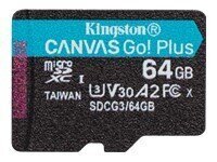 Mälupulk KINGSTON 64GB microSDXC Canvas Go Plus 1 цена и информация | Fotoaparaatide mälukaardid | kaup24.ee