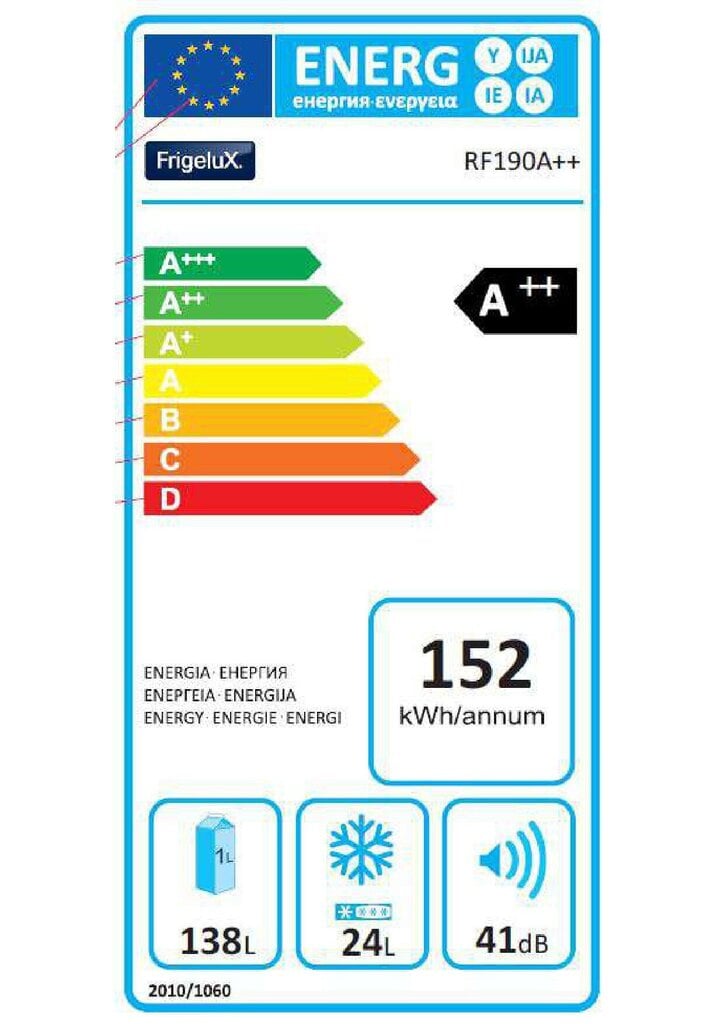 Külmik Frigelux RF190A, 123 cm, valge цена и информация | Külmkapid | kaup24.ee