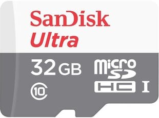 SanDisk Ultra microSD mälukaart 32 GB MiniSDHC UHS-I Klass 10 hind ja info | Mobiiltelefonide mälukaardid | kaup24.ee