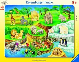 Ravensburger plaatpuzzle 14 tk Loomaaed hind ja info | Pusled | kaup24.ee
