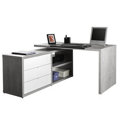 Угловой стол Aatrium Pratico, серый/белый цвет цена и информация | Компьютерные, письменные столы | kaup24.ee