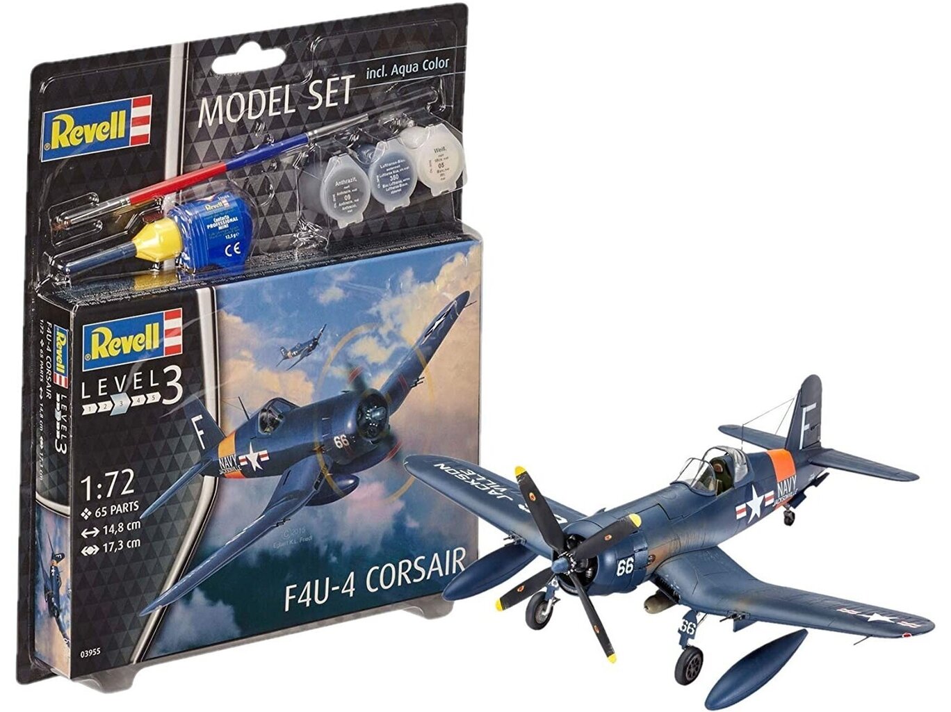 Revell - F4U-4 Corsair Model Set, 1/72, 63955 цена и информация | Klotsid ja konstruktorid | kaup24.ee