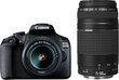 Canon EOS 2000D + 18-55mm IS + 75-300mm Kit цена и информация | Fotoaparaadid | kaup24.ee