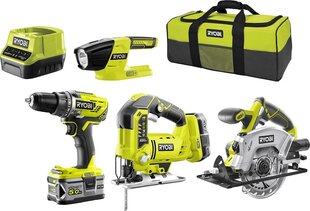 Akutööriistade komplekt Ryobi R18CK4A-252S / 18V / 1 x 2,0 Ah & 1 x 5,0 Ah цена и информация | Механические инструменты | kaup24.ee