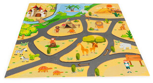 Коврик-пазл Ecotoys Safari, 9 деталей, 93х93 см цена и информация | Коврики для младенцев | kaup24.ee