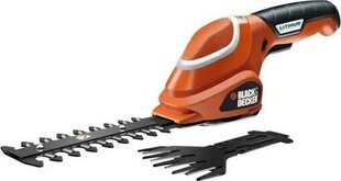 Аккумуляторные ножницы для живой изгороди и травы Black&Decker, GSL700 KIT цена и информация | Кусторезы, ножницы для газона | kaup24.ee