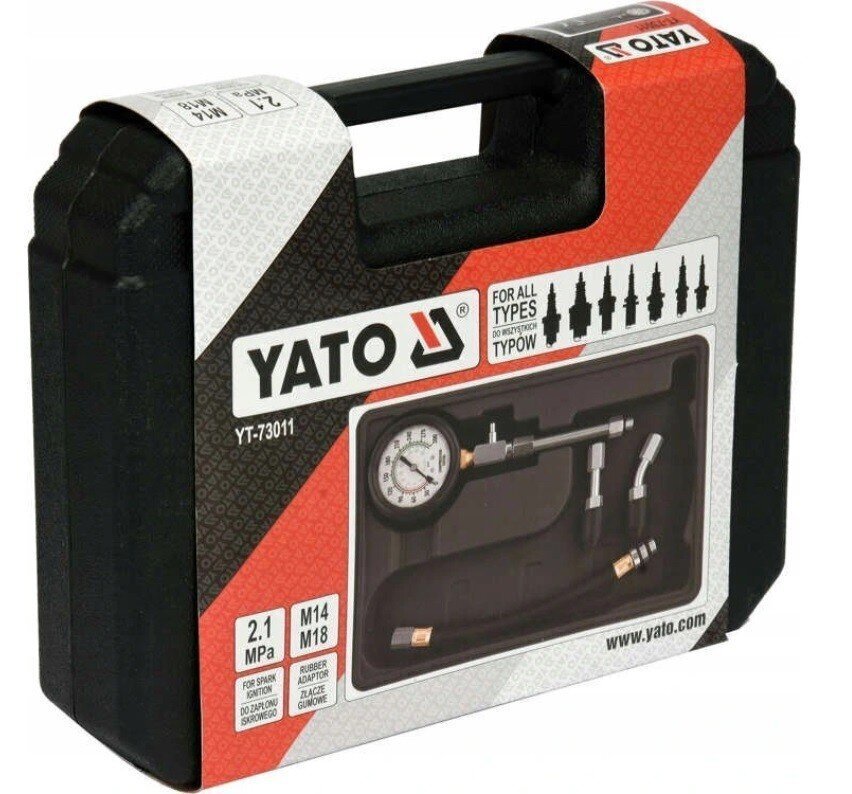 Kompressioonimõõdikute komplekt otsikutega YATO, YT-73011 hind ja info | Käsitööriistad | kaup24.ee