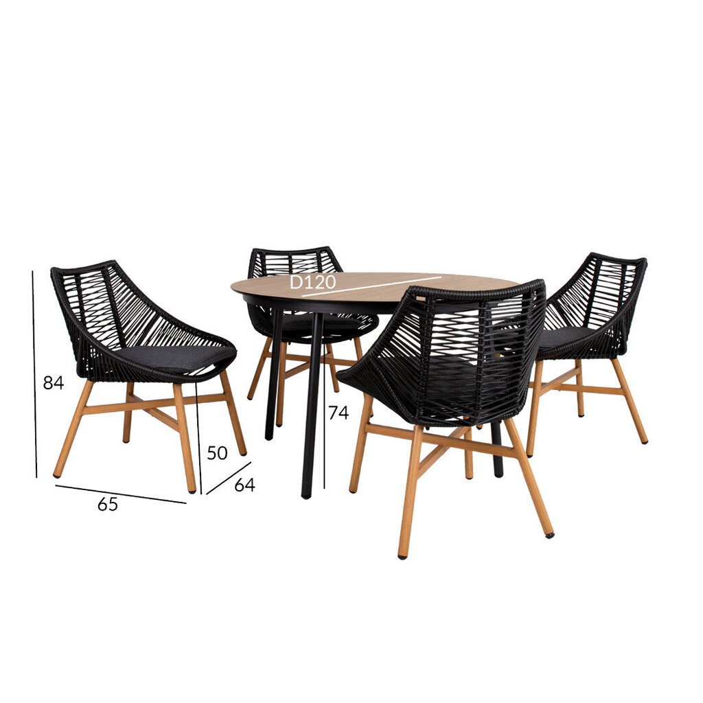 Komplekt Helsinki, laud ja 4 tooli hind ja info | Aiamööbli komplektid | kaup24.ee
