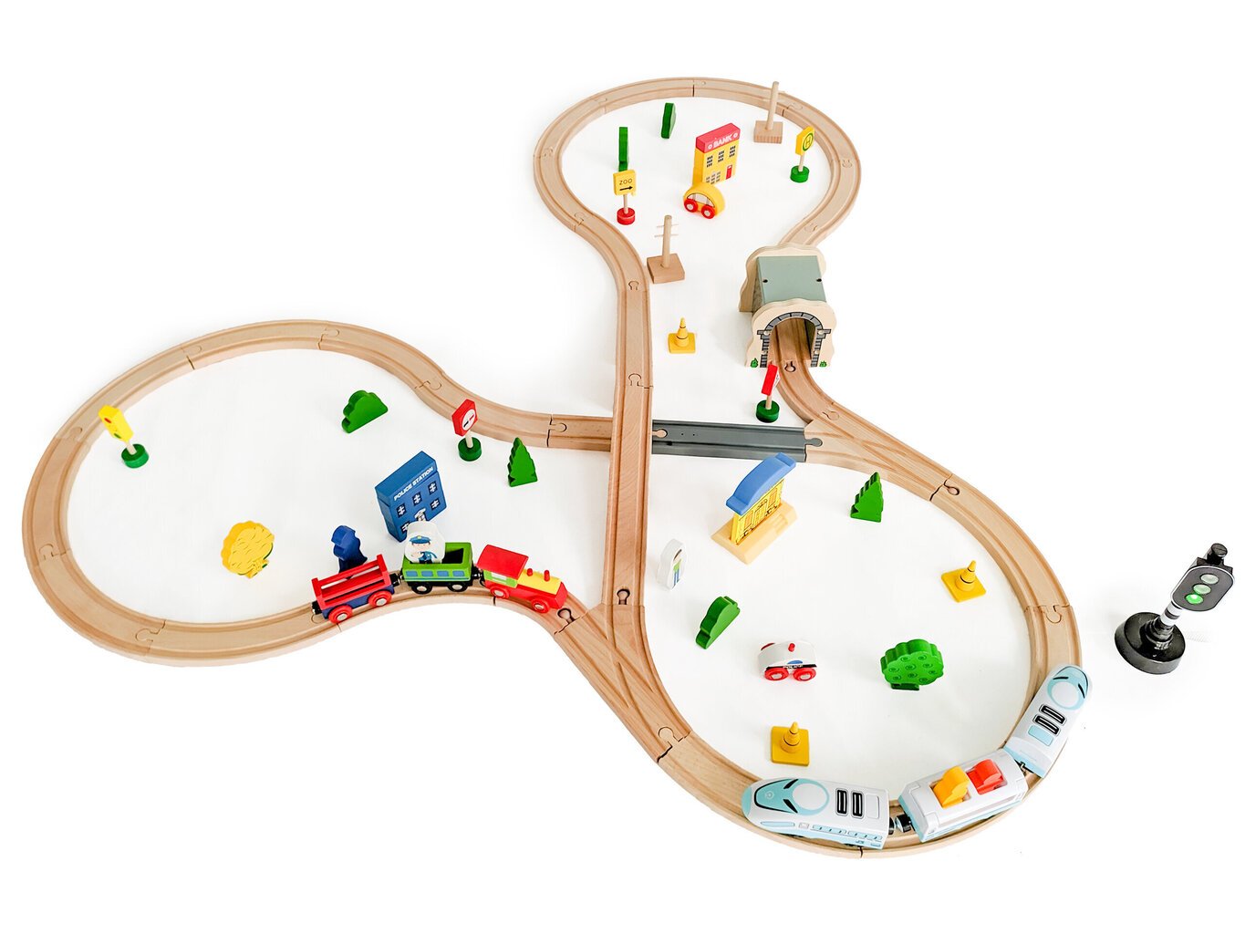 Puidust rong on akutoitega 69 tk, Ecotoys hind ja info | Poiste mänguasjad | kaup24.ee