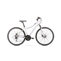 Женский гибридный велосипед Romet Orkan 1D 28 белый-лиловый, рама 19 цена и информация | Велосипеды | kaup24.ee