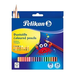 Pelikan värvipliiats, kolmnurkne, SOFT, peenike, 24 värvi hind ja info | Kunstitarbed, voolimise tarvikud | kaup24.ee