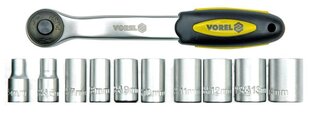 Комплект головок с ручкой 11 шт. CrV Vorel цена и информация | Механические инструменты | kaup24.ee