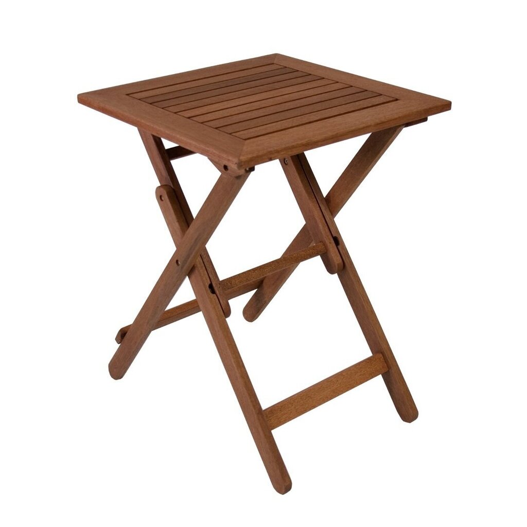 Rõdukomplekt ROUEN laud ja 2 tooli (999824773), 50x50xH68cm, kokkupandav, puit: meranti, viimistlus: õlitatud hind ja info | Aiamööbli komplektid | kaup24.ee