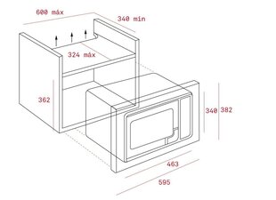 Микроволновая печь Grill Teka MWE225FI 20 л, 800Вт, чёрная цена и информация | Микроволновые печи | kaup24.ee