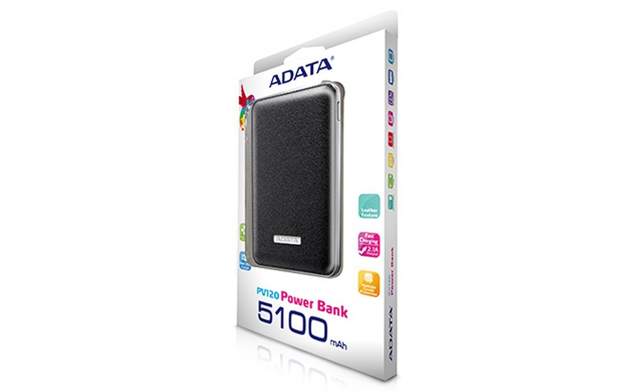 Akupank ADATA PV120 Power Bank 5100mAh, Must цена и информация | Akupangad | kaup24.ee